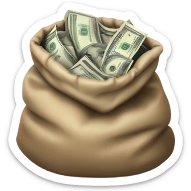 a bag of money sticker