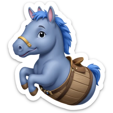 Eeyore turning a barrel racing sticker