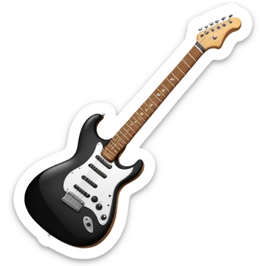 electric guitar and music notes sticker