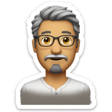 Tenned gaucho with glasses and goatee and mustache sticker