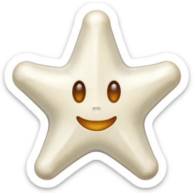 starshape made of bone. no face . no outer ridge. no eyes. no. nose. no mouth. just a star sticker