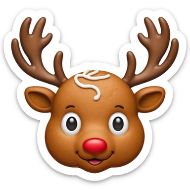 gingerbread cookie in reindeer shape sticker