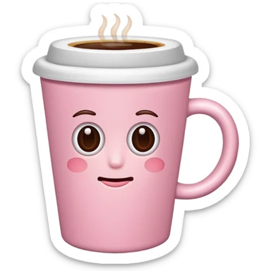 light-pink cup of coffee, no emotions sticker
