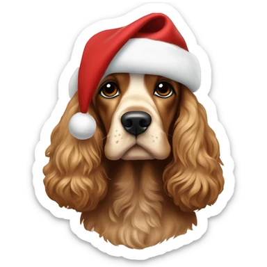 cocker spaniel christmas  sticker