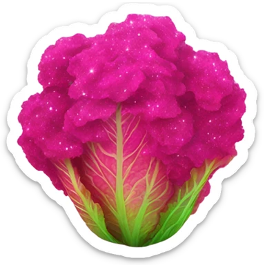 100% Hot pink ombre lettuce with glitter  sticker