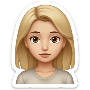 dirty blonde hair girl with brown eyes sticker
