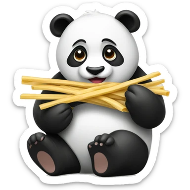 Panda eating fettuccine  sticker