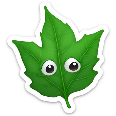 Hoja  con gota de rocio  sticker