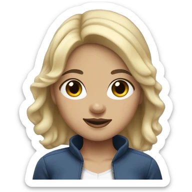 The boxer girl is light-skinned with white gloves sticker