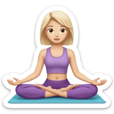 A cozy girl doing yoga sticker