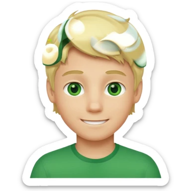 Chico rubio de ojos verdes sticker