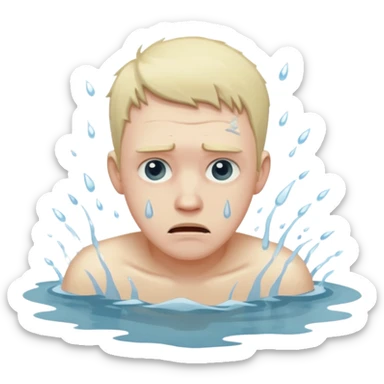 man drowning sticker