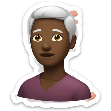 black person wit flowers  sticker