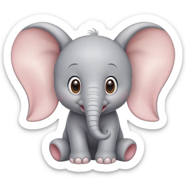 white dumbo elephant disney sticker