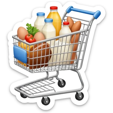 carrito de compras leche huevos carne sticker