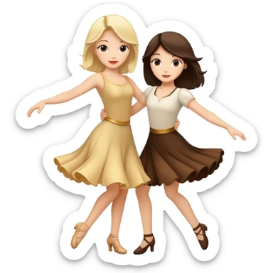 Blonde and brunette dancing romantically  sticker