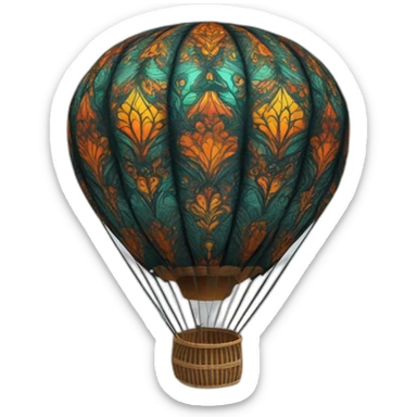 Mandala darker colorful Fractal pattern hot air Balloon sticker