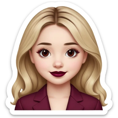 Sabrina carpenter wearing burgundy lipstick  sticker