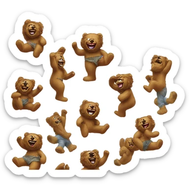 Jerry Garcia with dancing bears from Grateful Dead and make it look trippy and cool sticker