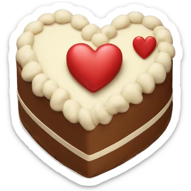 Vintage heart shaped birthday cake sticker