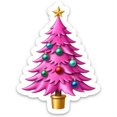 Pink Christmas tree sticker