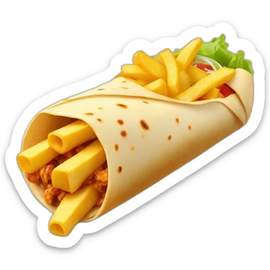 chicken cheese and fries in a burrito sticker