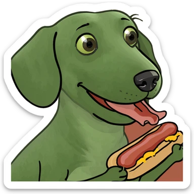 Dachshund eating bacon sticker