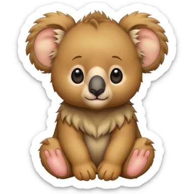 a lions hair on a Baby koala bear  sticker