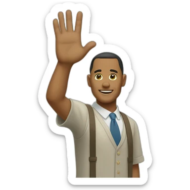 Forest gump waving hand sticker