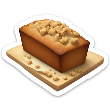 banana bread with crumbles sticker