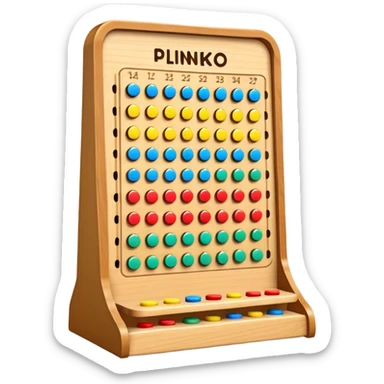 plinko board with score zones at the bottom sticker