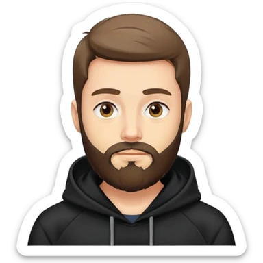  man with beard in a black hoody sticker