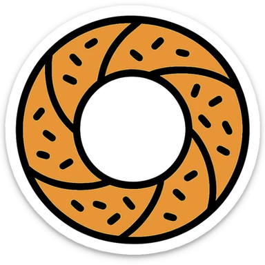a simit, the Turkish sesame bagel, minimal flat icon style, simple and clean lineal color icon sticker