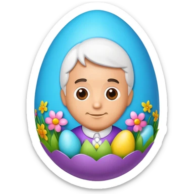 a easter egg with francisco on it sticker