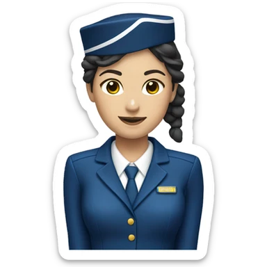 Flight attendant uniform dark blue  sticker