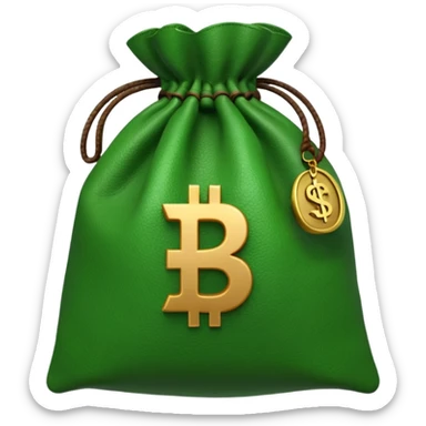 money bag with indian rupeee symbol sticker