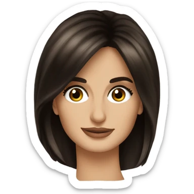 Penelope cruz with dark brown hair bob sticker