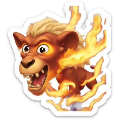 Chimera with a lot of fire around them sticker