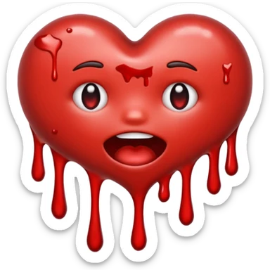 cut emoji bleeding out sticker