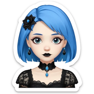 blue haired old goth princess sticker