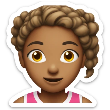 girl in pink jersey shooting a basketball  sticker