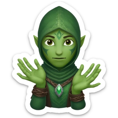 green magical thief hand from Skyrim sticker
