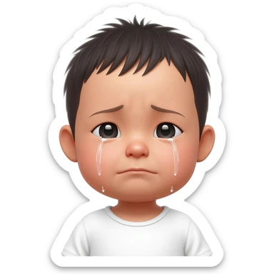 crying male japanese baby sticker
