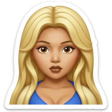 Lil Kim with long blonde hair sticker