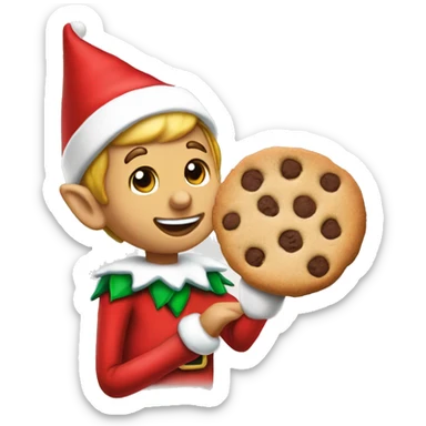 Elf on the shelf eating a cookie’ sticker