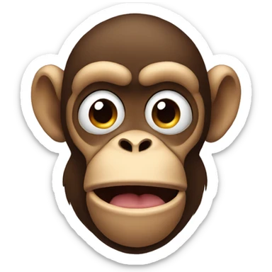 monkey face with him trying to listen sticker