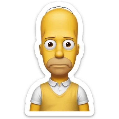 homer Simpson with dress yellow with complete yellow sticker