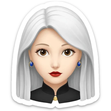 Девушка белокожая на беговой дорожке, с длинными темными волосами, в одежде для йоги - черные лосины, белый короткий топ на тонких лямках, с черными ресницами sticker