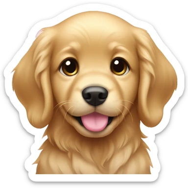 Golden retriever puppy with pink bow sticker