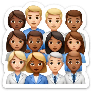 diverse group of people working as a team sticker